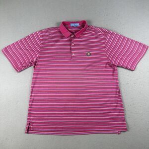 Fairway And Greene Polo Shirt Mens XL Pink Striped Pureformance Golf Oak Hill CC